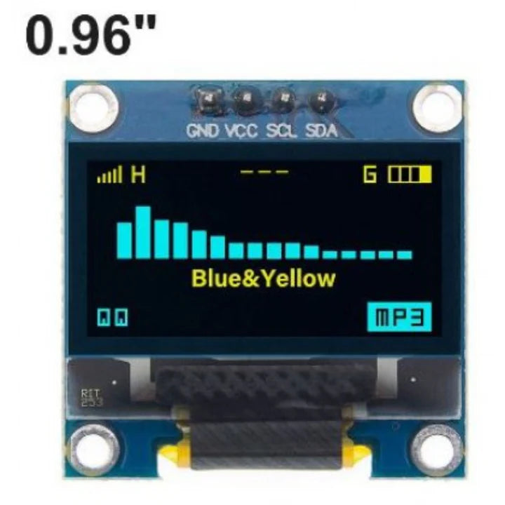 0.96 Inch I2C/IIC 4-Pin OLED Display Module Blue & Yellow