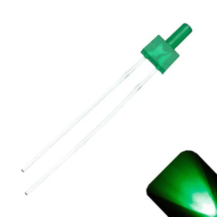 2mm Green LED Hair - Small Green LED