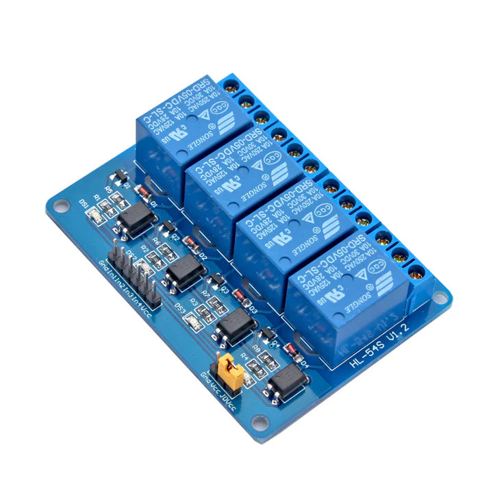 4 Channel Isolated 5V 10A Relay Module with opto coupler