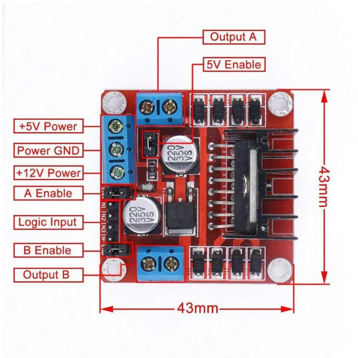 L298N 2A Based Motor Driver Module Grade A Good Quality