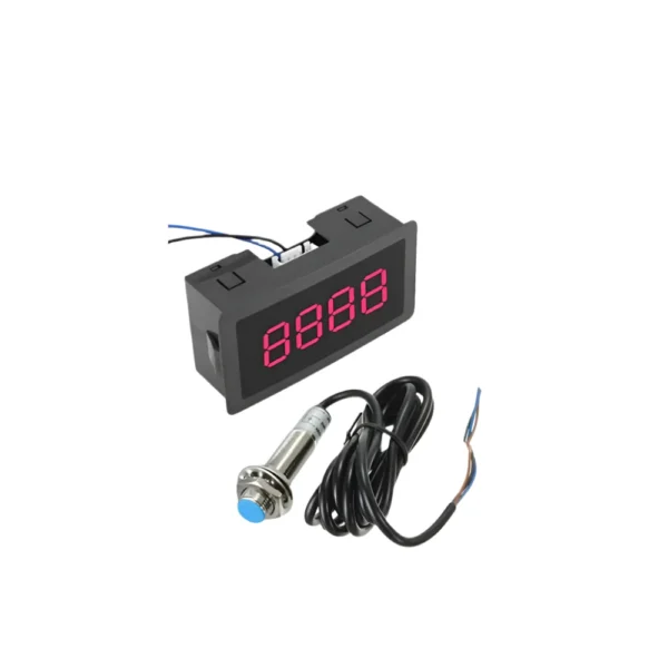 LED 4 Digit Red Display Indicators Tachometer + Hall Proximity Switch Sensor NPN