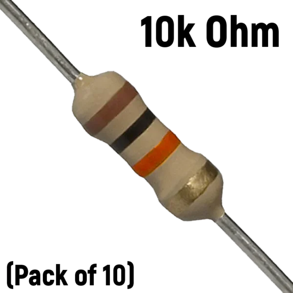 10K ohm, 1/4 Watt Resistor (Pack of 10)