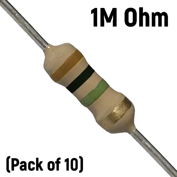 1M Ohm 1/4 Watt Resistor (Pack of 10)
