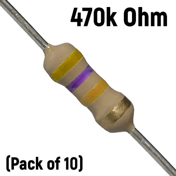 470K ohm, 1/4 Watt Resistor (Pack of 10)