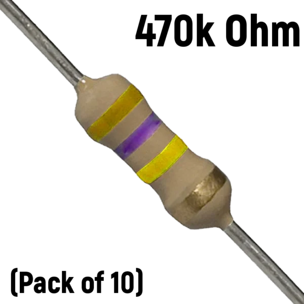 470k ohm, 1/4 Watt Resistor (Pack of 10)